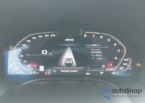 2020 BMW M8 Competition z USA, uszkodzony, nr VIN WBSAE0C09LBM08323